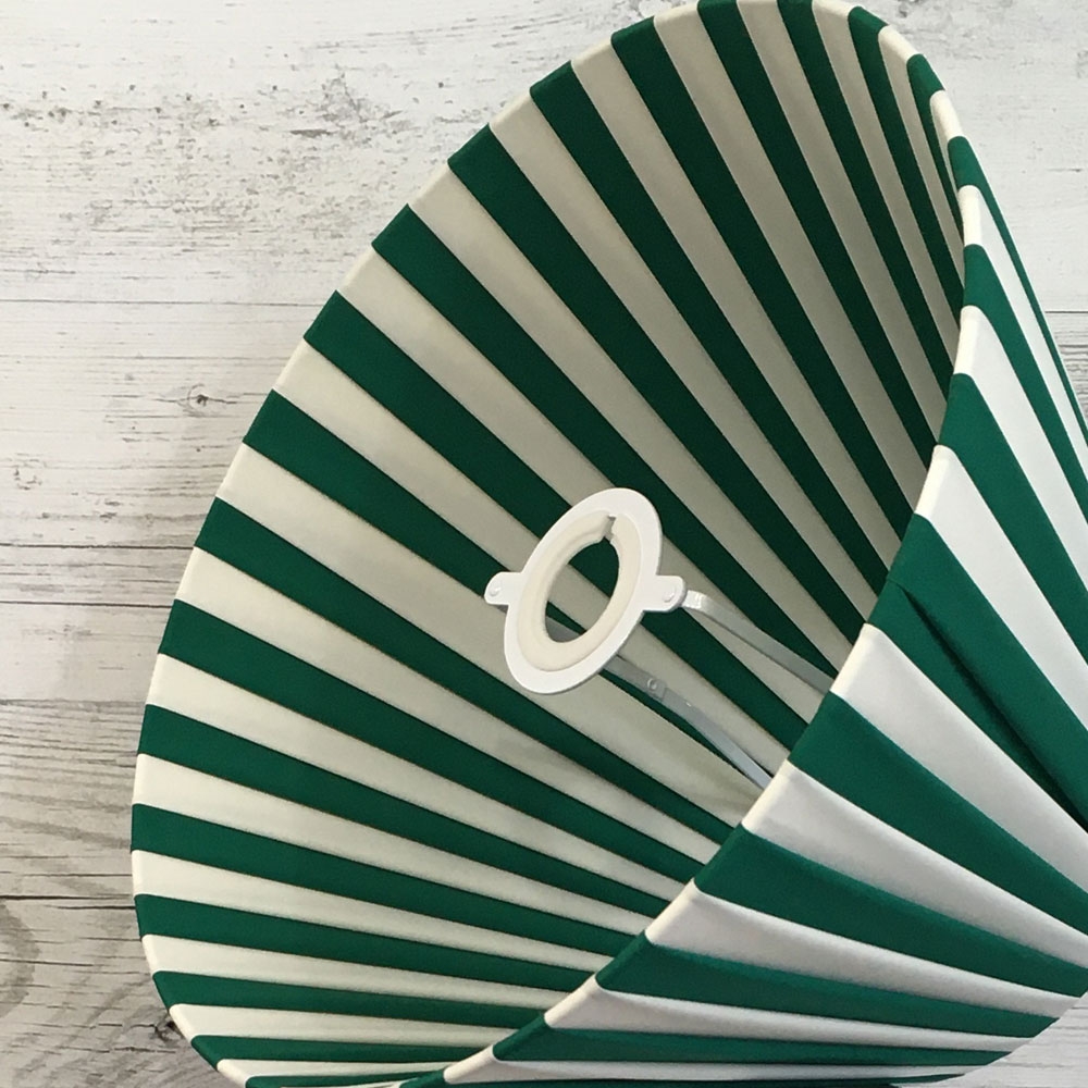 Green and Cream Pleated Lampshade